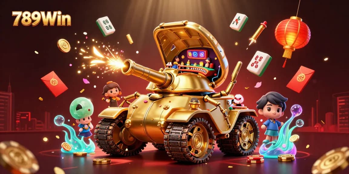 Experience thrilling gaming at 789Win with a vibrant casino illustration featuring a golden beetle tank.