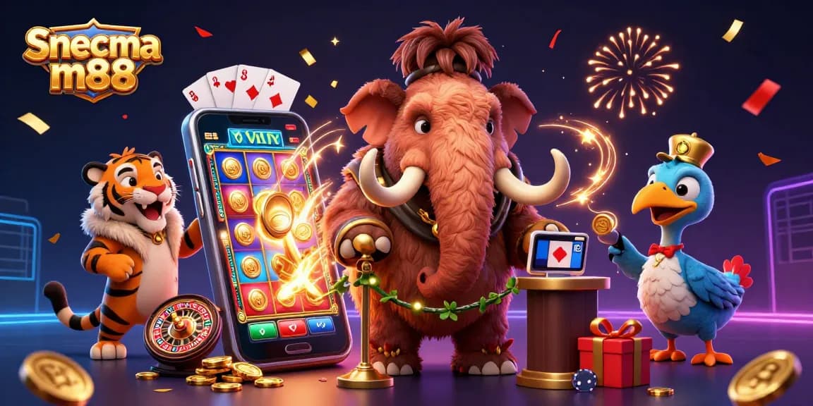Engage in gameplay with Snecma m88 surrounded by vibrant casino elements and striking characters.