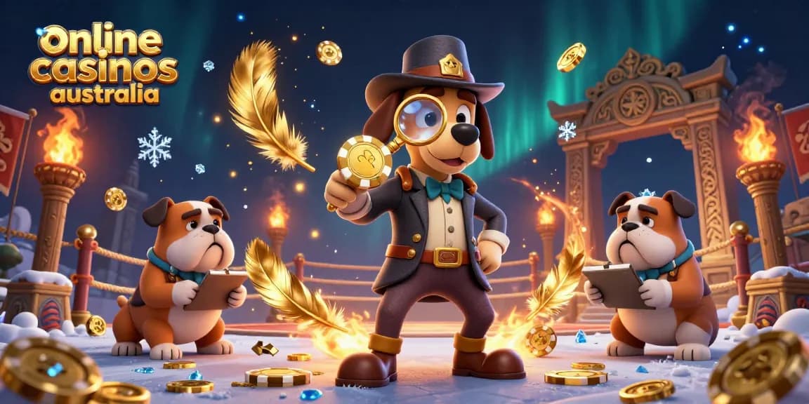 Experience the thrill of online casinos Australia through this vibrant 3D detective scene with poker elements.