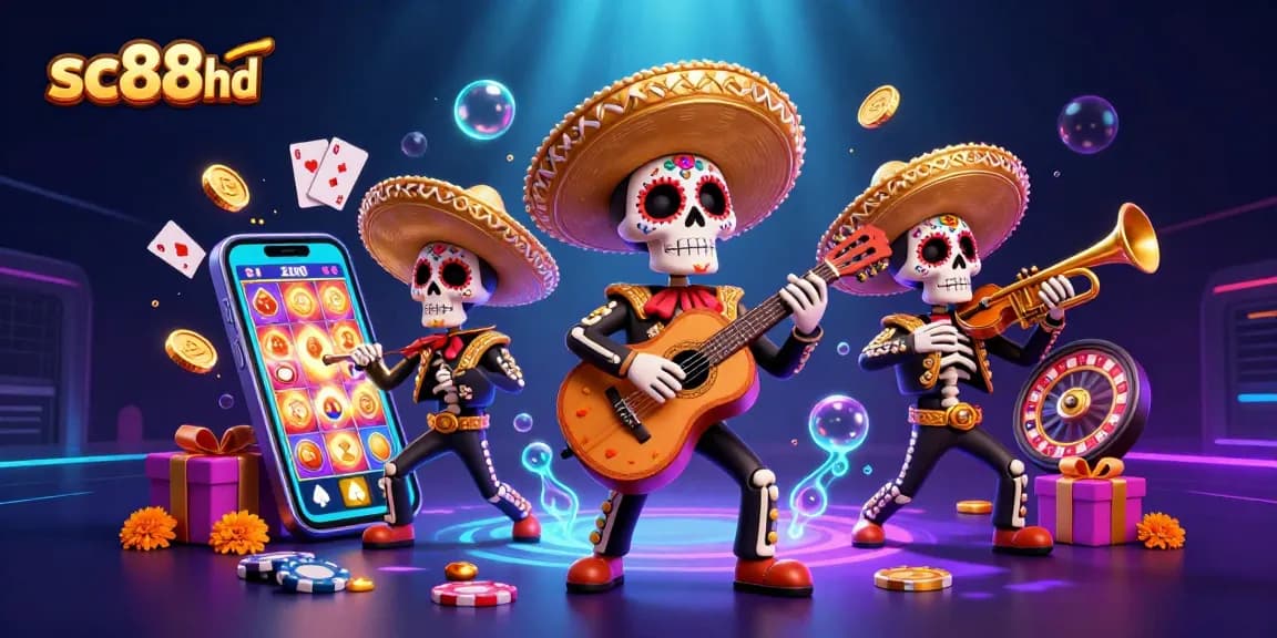 Engage with sc88hd featuring lively mariachi skeletons in a colorful casino scene.