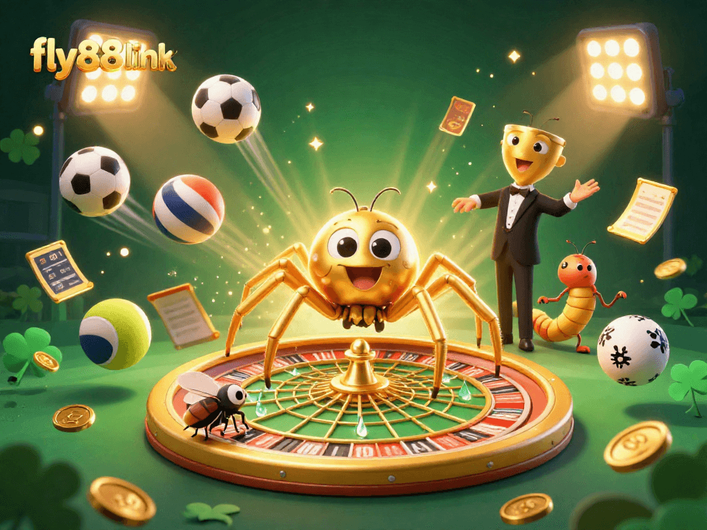 Place bets at the fly88 link roulette wheel as the golden spider spins the web of chances.