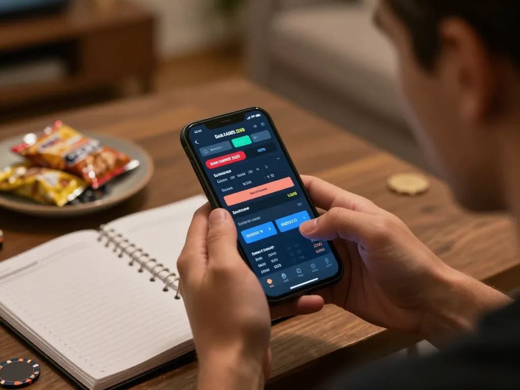 Momento coinvolgente delle scommesse sportive con il bookmaker non AAMS 2026 visualizzato sullo schermo dello smartphone.
