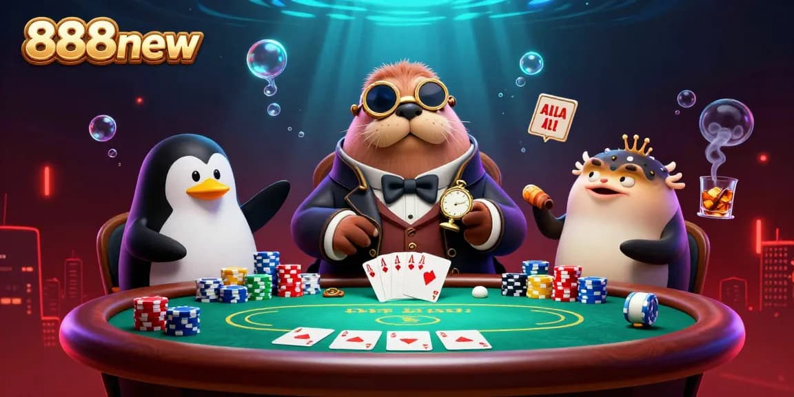 Join the underwater poker battle at 888new, where strategy meets whimsy with unique characters.