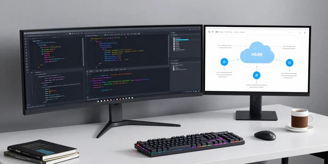 Hb88 software development insights in a modern workspace with advanced coding tools and cloud technology.