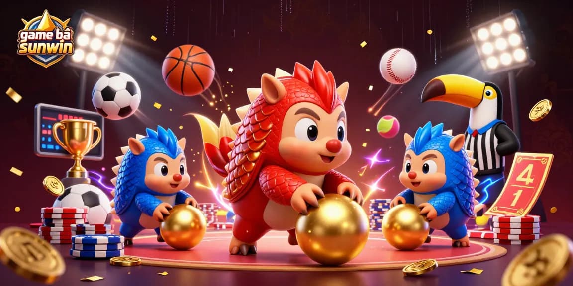 Engage in game bài sunwin with rival pangolins and vibrant casino elements in dynamic action.