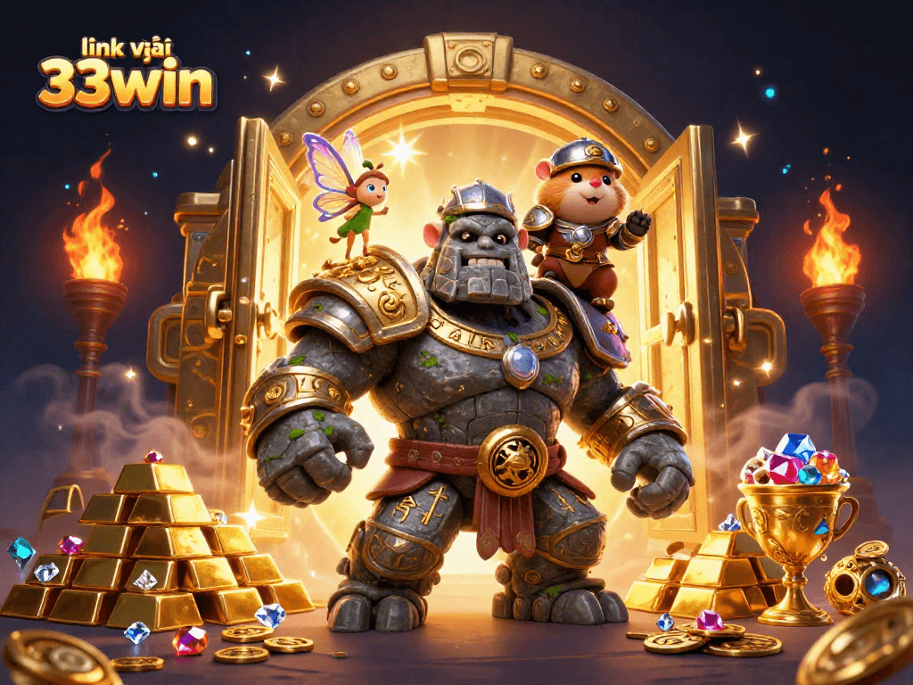 Experience the thrill of winning with link vào 33win in this vibrant 3D casino illustration.