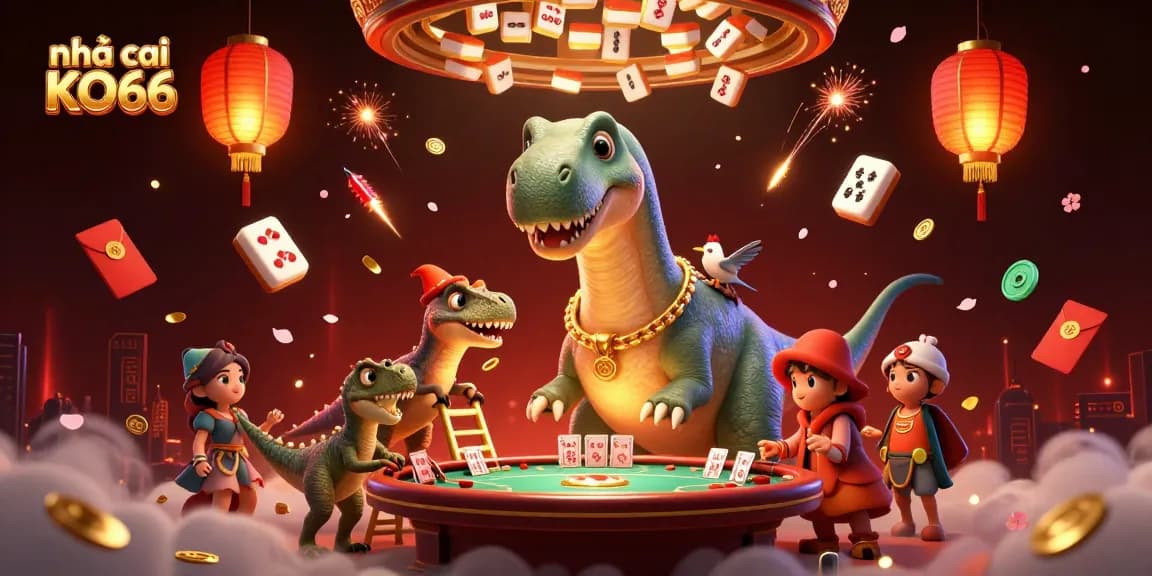 Experience thrilling gameplay at nhà cái KO66, where 3D characters engage in exciting casino adventures.
