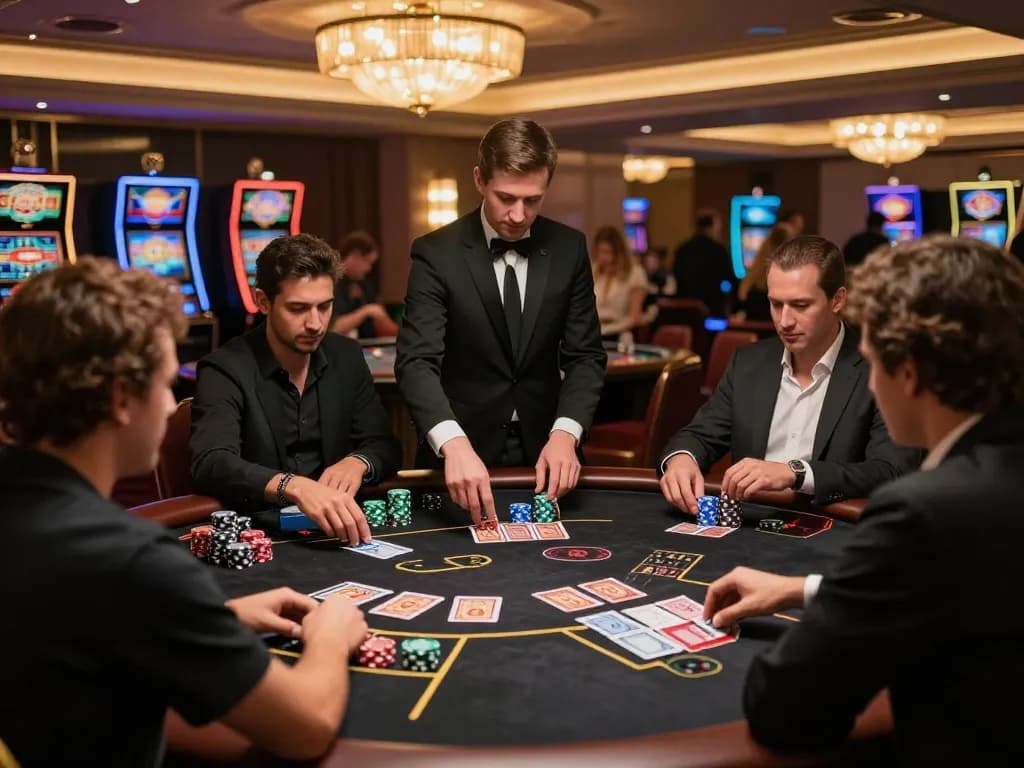 Players enjoying an engaging blackjack game at GG88 casino, showcasing strategic gameplay and excitement.