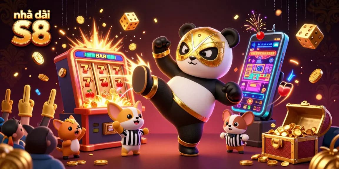 Engage with exciting casino plays at nhà cái S8, as a panda wrestler kicks off a jackpot explosion!