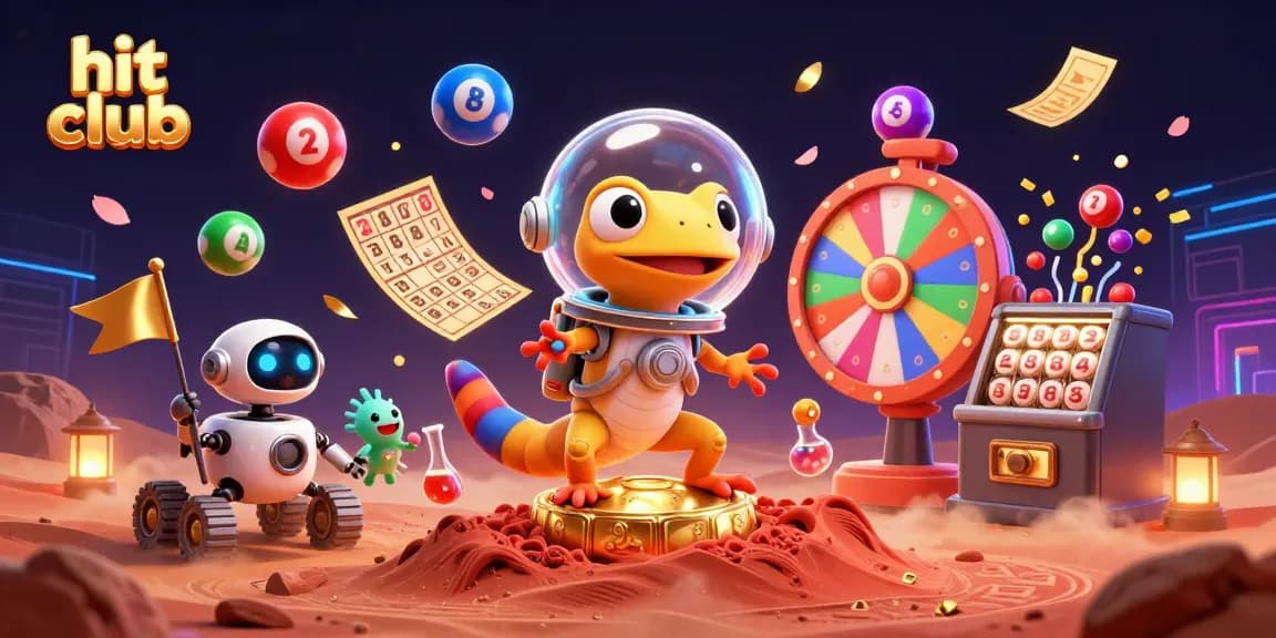 Experience the excitement of hit club in this vibrant casino illustration with dynamic game elements.