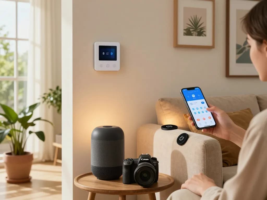 Explore innovative tech gadgets for home enhancing daily living in a modern living room setup.