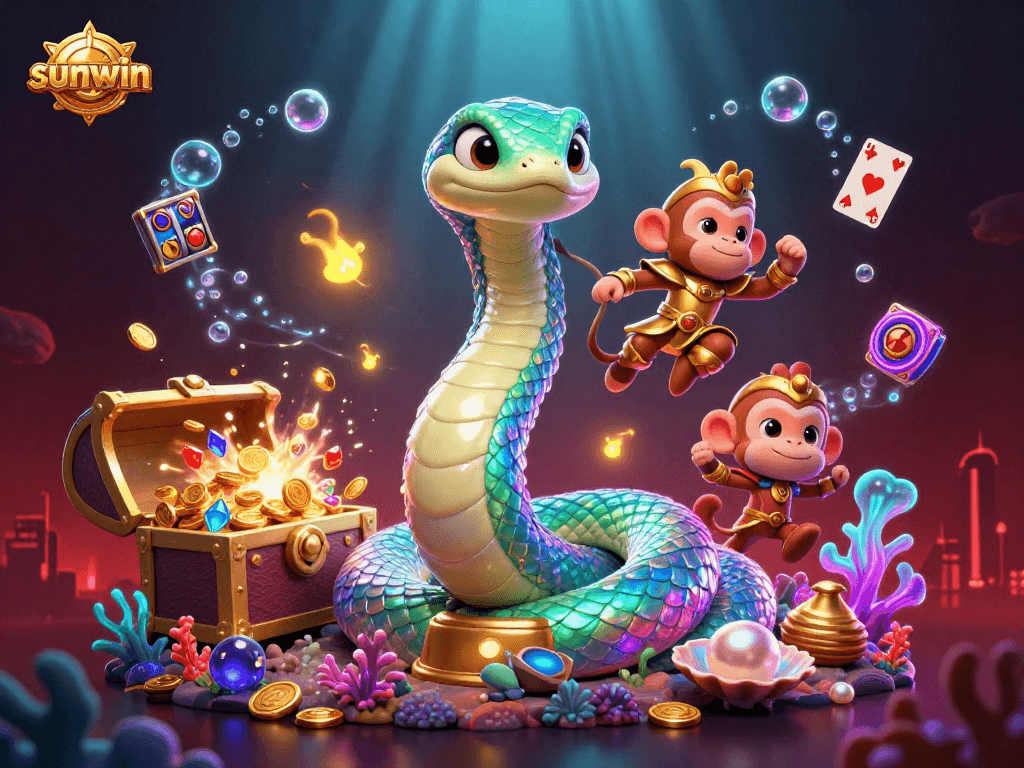 Experience thrill and excitement with sunwin's vibrant casino adventure, featuring dazzling symbols and treasures.