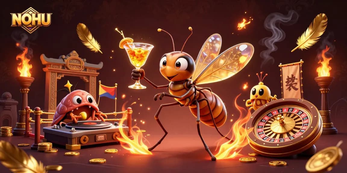 Experience thrilling gameplay with NOHU, featuring a vibrant 3D casino scene filled with dynamic characters and captivating elements.