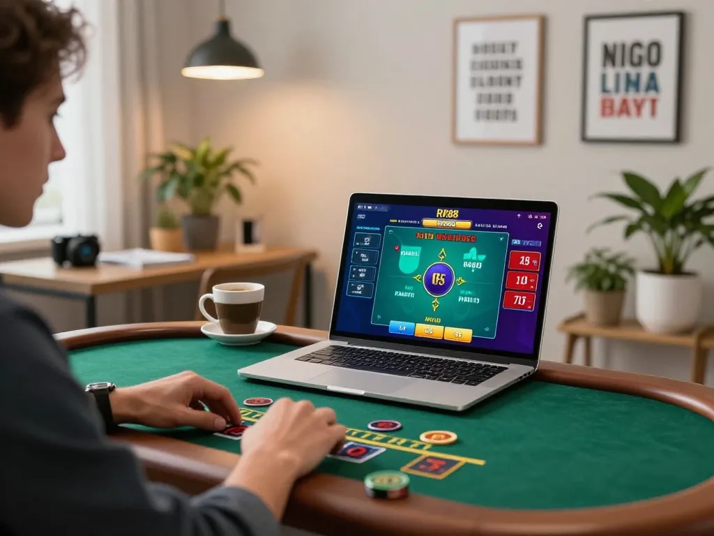 Player enjoying a live blackjack game on RR88's platform with engaging interface.
