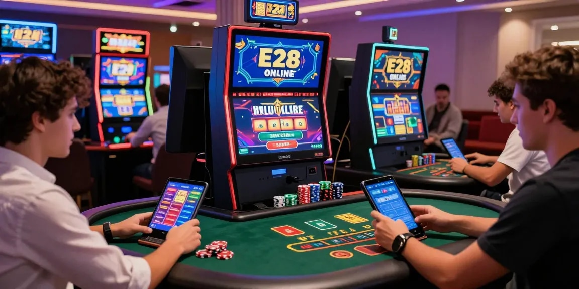 Players enjoying games at E28 online casino, highlighting an engaging and vibrant atmosphere for the lowest turnover online casino experience.