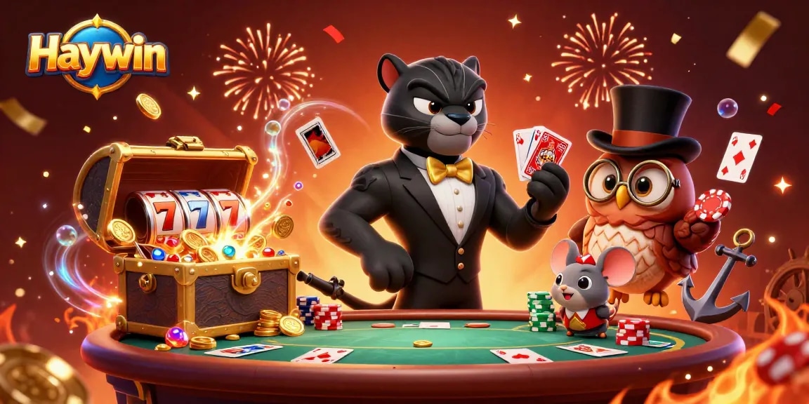 Experience thrilling gameplay at Haywin with stylish characters engaging in high-stakes casino action.