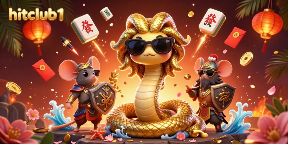 Engage with hitclub1's vibrant casino experience featuring 3D Medusa amidst dynamic gaming elements.