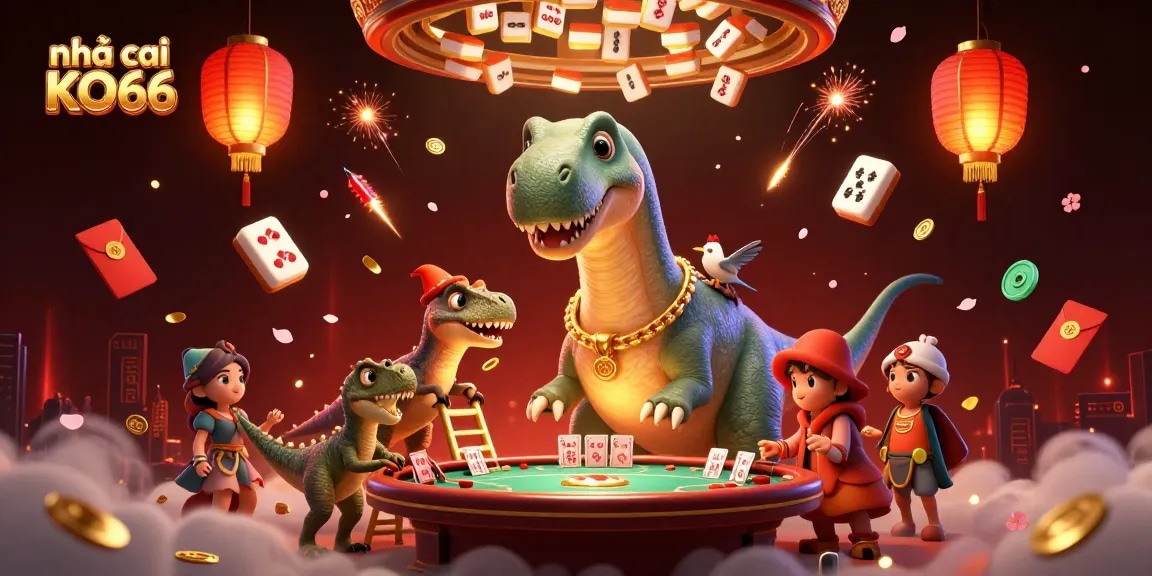 Experience thrilling gameplay at nhà cái KO66, where 3D characters engage in exciting casino adventures.