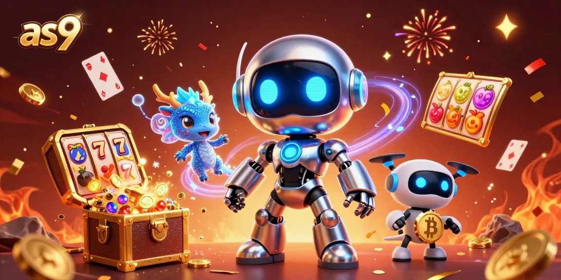 Experience thrilling gaming at as9 with a vibrant casino scene featuring dynamic characters and exciting game elements