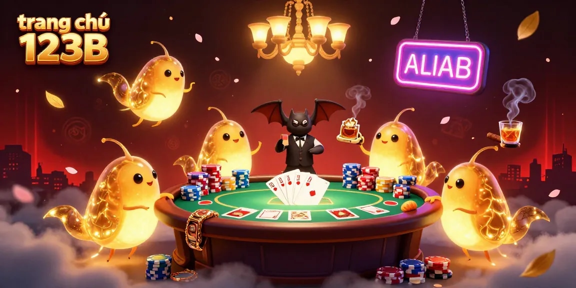 Experience the excitement of trang chủ 123B with glowing glowworms lighting a vibrant casino scene.