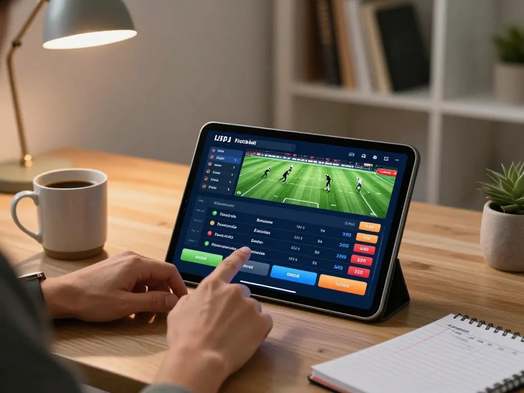 Engaging with live football odds on keonhacai5 platform in home study.