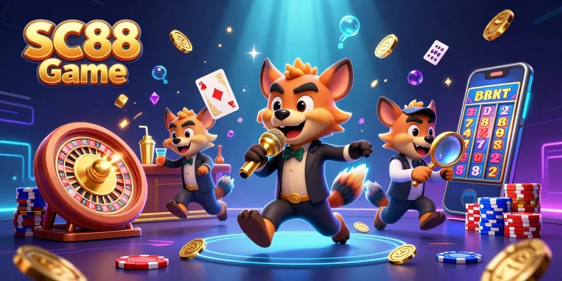 Join the SC88 Game adventure with animated hyenas in a comedy casino club, enjoying a fun atmosphere!