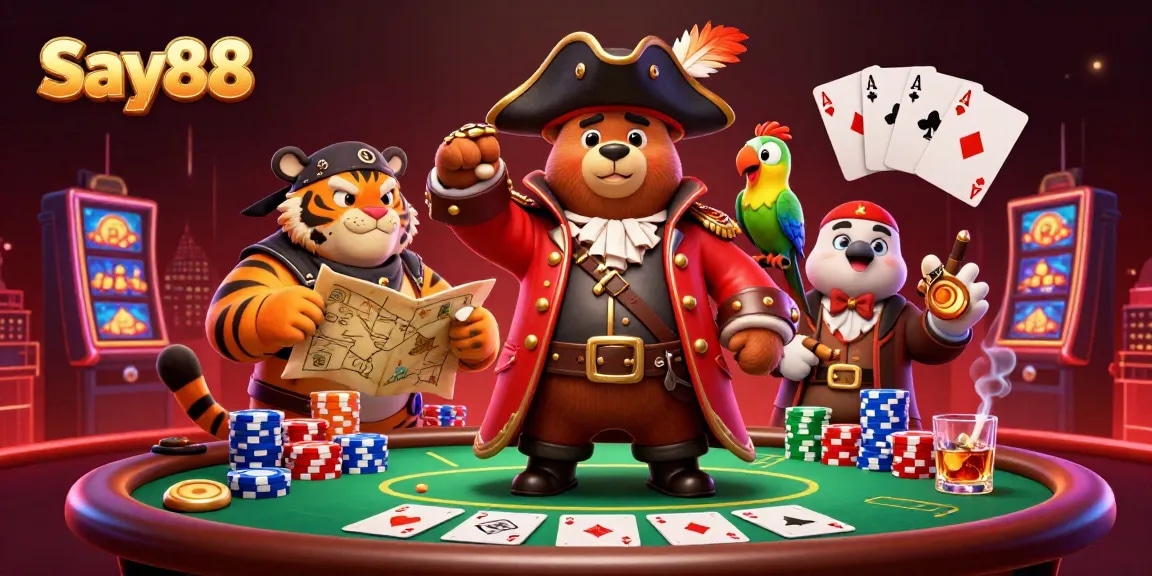 Experience thrilling gameplay with Say88 in a vibrant casino scene filled with action and excitement.