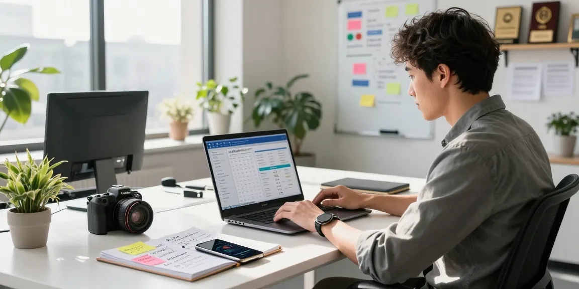 The PBN link indexing guide being developed in a modern workspace with SEO tools and analytics.
