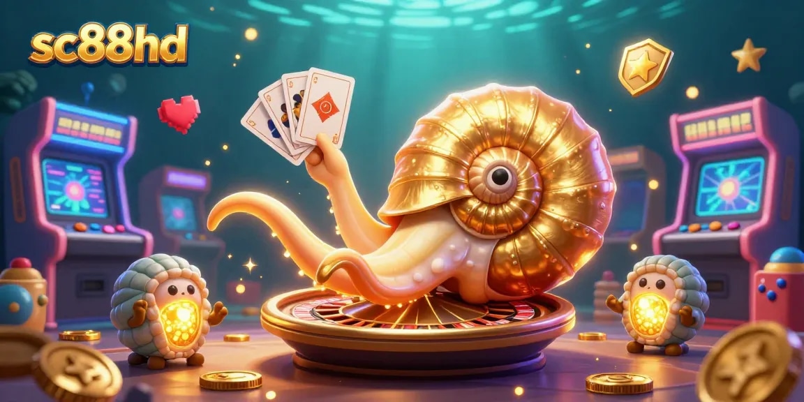 Experience the thrill of sc88hd with vibrant casino-themed 3D illustration of a nautilus roulette.