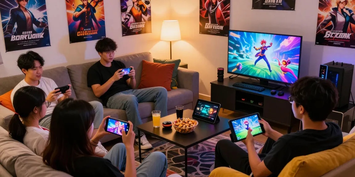 Engaged players exploring hentaigames in a cozy living room setting, showcasing diverse gameplay experiences.