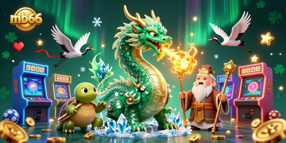 Experience the thrill of betting with mb66's dynamic casino & gaming elements in this vibrant illustration.