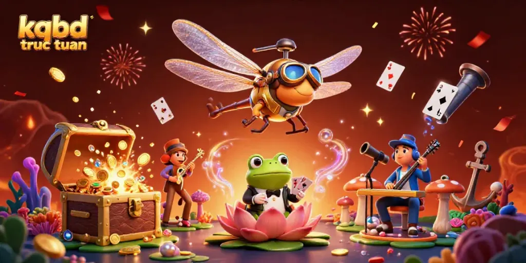 Engage with kqbd truc tuyen through an exciting 3D casino scene featuring its vibrant atmosphere and characters.