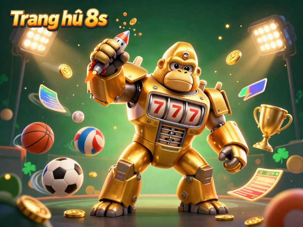 Experience exciting gameplay at Trang chủ 8s with a vibrant 3D casino scene featuring thrilling characters and sports elements.