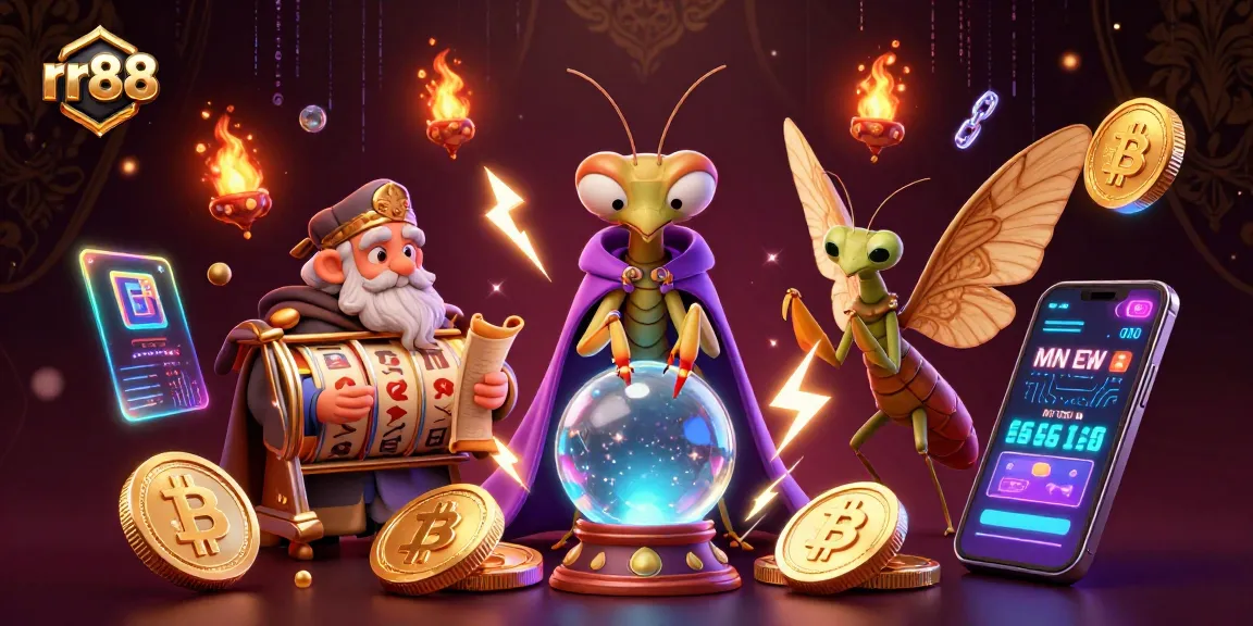 Engage in thrilling rr88 casino experiences with vibrant slot reels and mystical characters.