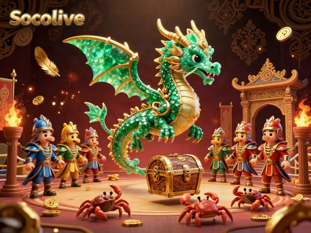 Socolive brings excitement with a stylish dragon and seahorse in a dynamic casino scene