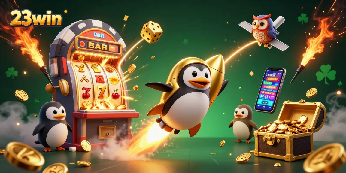 Experience the thrill of winning at 23win with an explosion of coins and slot machine action.