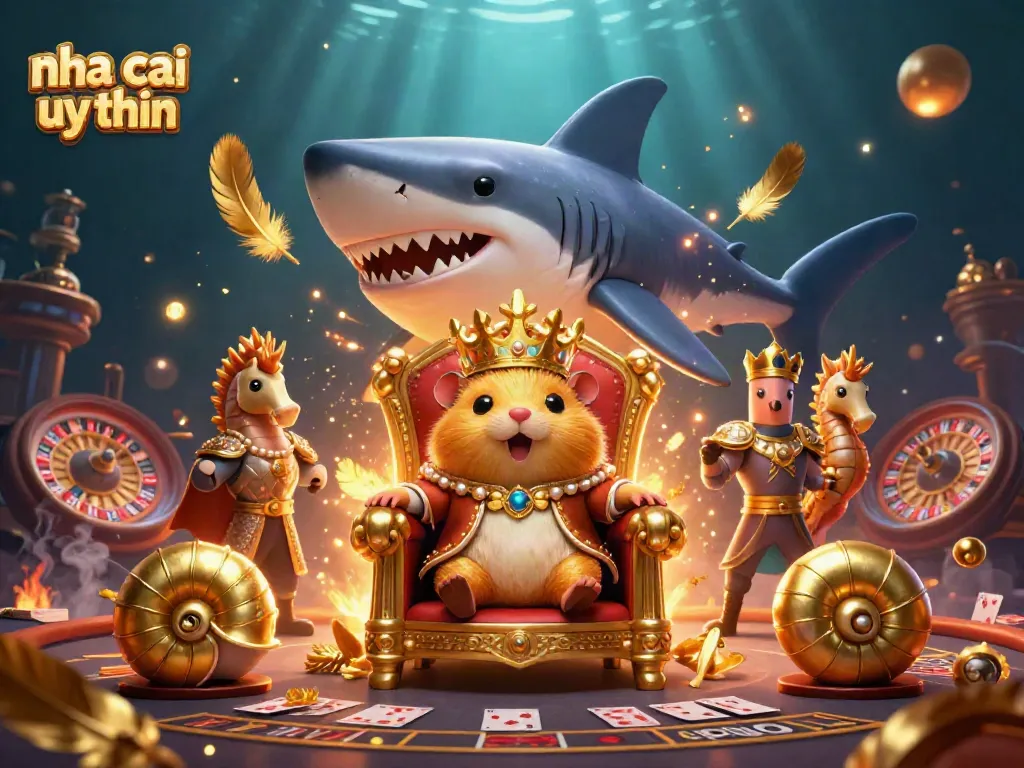 Experience the excitement of nha cai uy tin with a fierce golden hamster king ruling a gambling arena filled with action and allure.