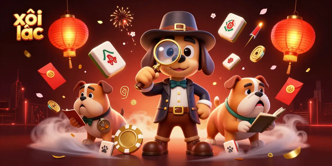 Engage with xôi lạc's thrilling gambling scene, where a detective uncovers golden poker chips amidst vibrant symbols.
