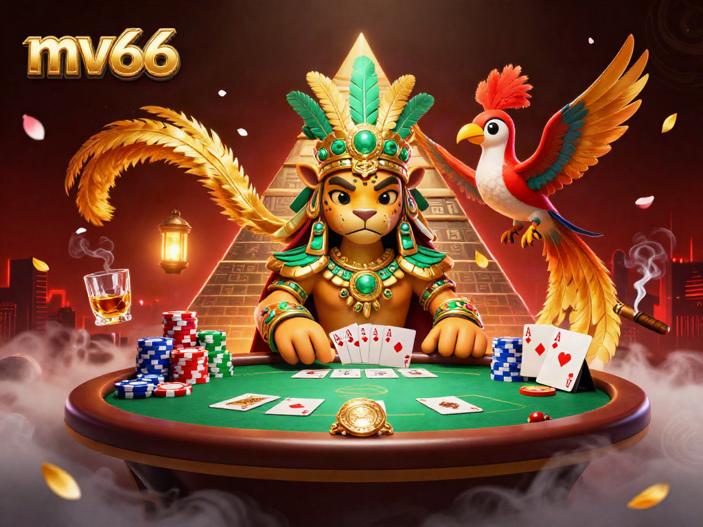 Engage in thrilling casino gameplay at mv66 with dynamic poker action in a vibrant scene.