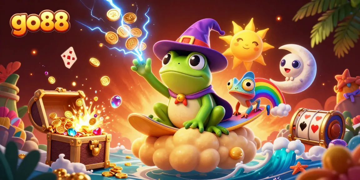 Experience winning at go88 with a vibrant storm of golden coins and dynamic casino game elements.