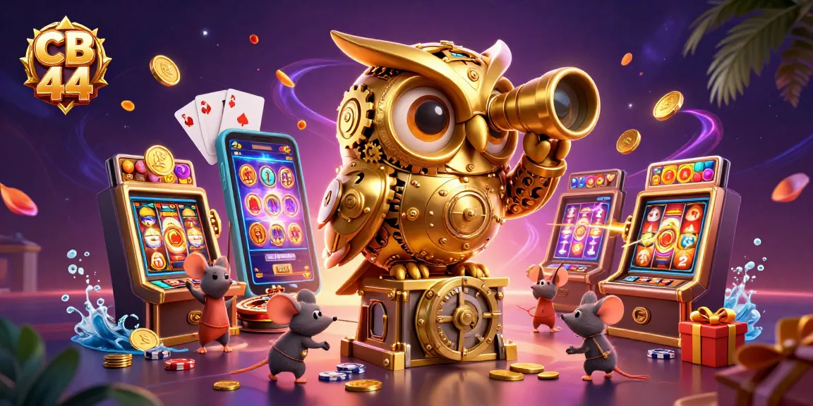 Experience thrilling gameplay at CB 44 with a golden owl overseeing vibrant casino action.