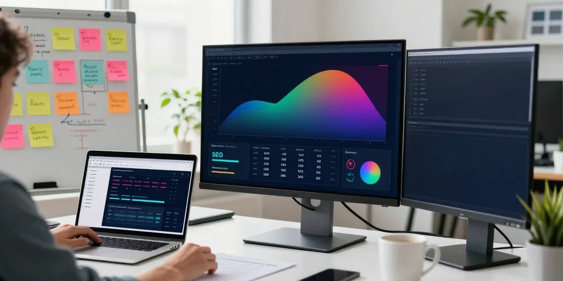 SEO performance analysis in a modern digital marketing workspace featuring the keyword rokok88.