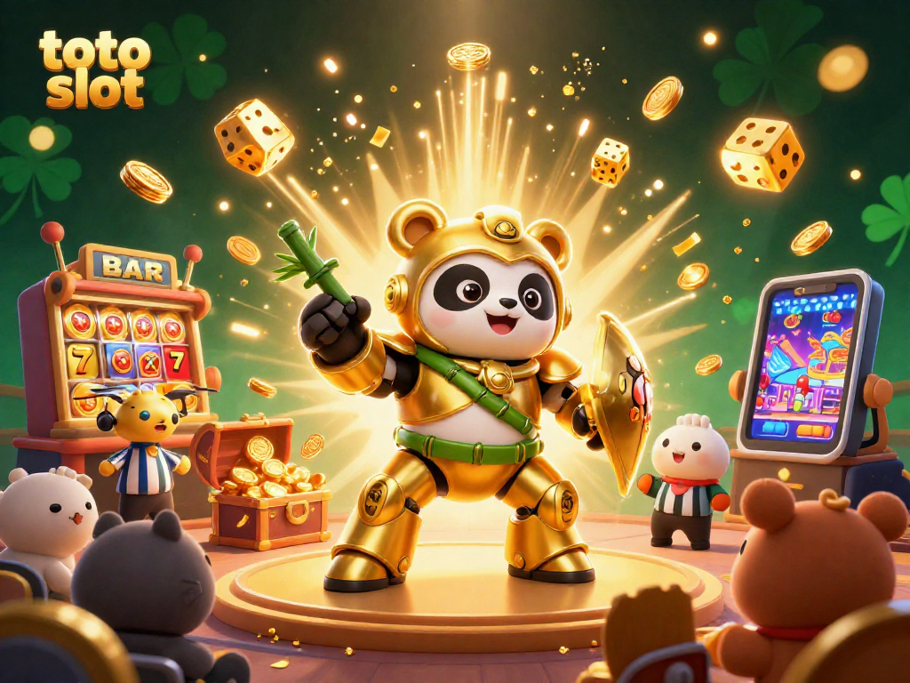 Experience thrilling wins with toto slot's dynamic 3D casino scene bursting with jackpots and excitement.