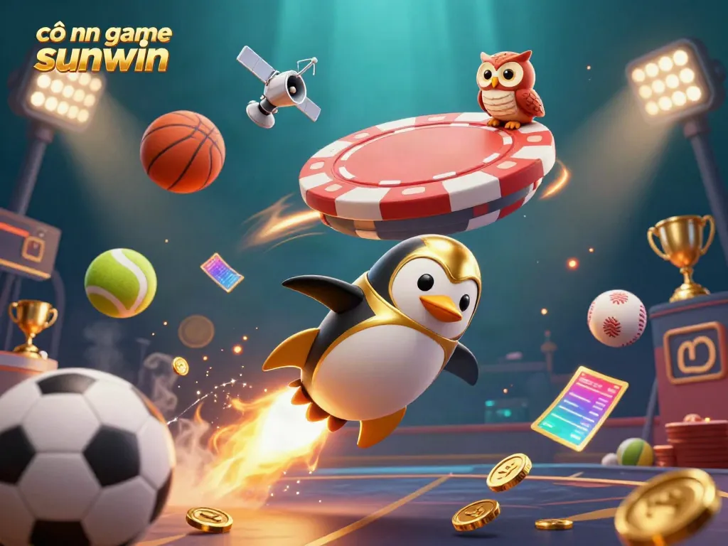 Experience the excitement of cổng game sunwin, with vibrant characters and dynamic gaming elements enriching the scene.
