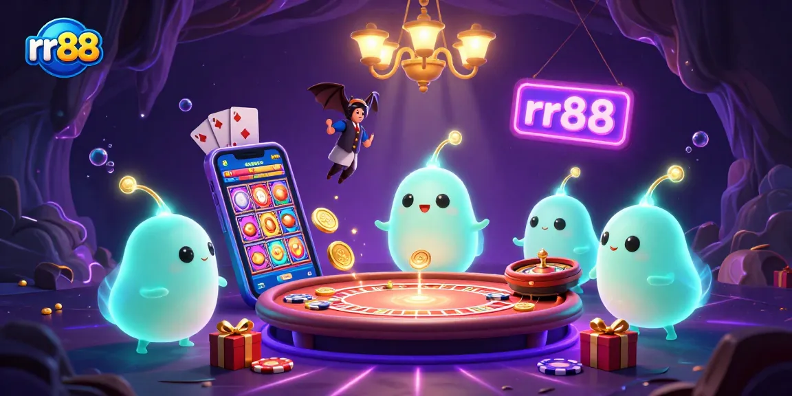 Experience the excitement of rr88 as glowworms illuminate a vibrant cave casino with slot games and dazzling effects.