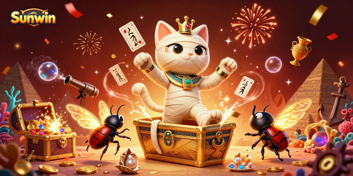 Experience thrilling gameplay on Sunwin with an Egyptian mummy cat and treasure-filled adventures.