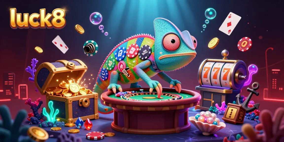 Engage with luck8's vibrant 3D casino scene, highlighting dynamic games, colorful characters, and rich gaming experiences.