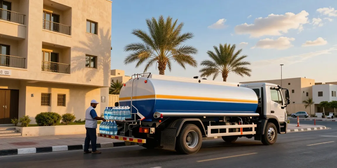 Riyadh Water Tanker Supplier delivering clean water to a modern home in Saudi Arabia.