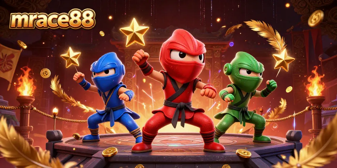 Engage with Mrace88's thrilling casino adventures featuring vibrant ninja chameleons and exciting gambling elements.