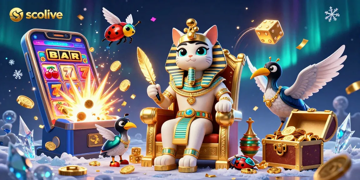 Socolive streams exciting casino games with a vibrant scene of slot machines and engaging characters.